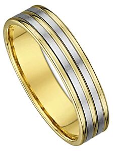 6mm Two Tone Gold Wedding Ring | 641A00